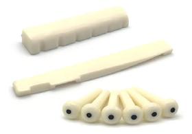 Peças Para Violão De Aço Rastilho Pestana Nut E Pinos Jogo