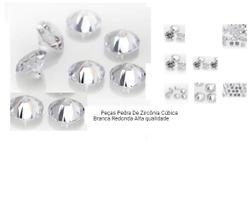 Peças Pedra De Zircônia Cúbica Branca Redonda Alta qualidade Cor branca 3 mm 70 Pedras Peças Pedra De Zircônia Cúbica Branca Redonda Alta qualidade Cor branca 3 mm 70 Pedras