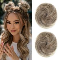 Pedaços de cabelo REECHO Space Bun Mini Claw Clip, marrom acinzentado, loiro