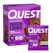 Pedaços de chocolate duplos Protein Cookie Quest Nutrition 4x59g Pedaços de chocolate duplos Protein Cookie Quest Nutrition 4x59g