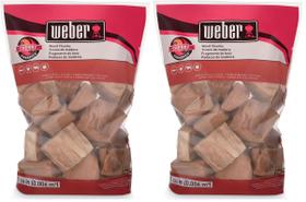 Pedaços de madeira Weber Cherry para grelhar e fumar 2 kg Pedaços de madeira Weber Cherry para grelhar e fumar 2 kg