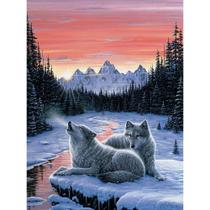 Pedaços do quebra-cabeça Winter's Dawn Wolf 1000 peças