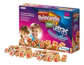 Pedagogico Brincando Com Letras Alfabeto 36 Peças Madeira