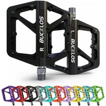 Pedais de mountain bike BUCKLOS Flat Nylon Black para adultos Pedais de mountain bike BUCKLOS Flat Nylon Black para adultos