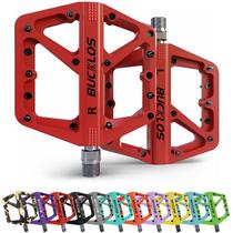 Pedais de mountain bike BUCKLOS Flat Nylon Red para adultos Pedais de mountain bike BUCKLOS Flat Nylon Red para adultos