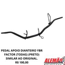 Pedal apoio dianteiro ybr factor (todas) (preto) compatível ao original. Pedal apoio dianteiro ybr factor (todas) (preto) compatível ao original.
