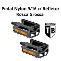 Pedal Bicicleta Nylon 9/16 Bike Mtb Rosca Grossa C/ Refletor (par) - Metalciclo