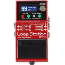 Pedal Boss RC5 Loop Station Avançados para Guitarra Vermelho