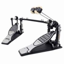 Pedal Bumbo Duplo Para Bateria Acústica Voik VPB100 Corrente Dupla Batedor Multiface Tensão Ajustável Ajuste de Altura Base em Metal Cor Prata e Preto Pedal Bumbo Duplo Para Bateria Acústica Voik VPB100 Corrente Dupla Batedor Multiface Tensão Ajustável Ajuste de Altura Base em Metal Cor Prata e Preto
