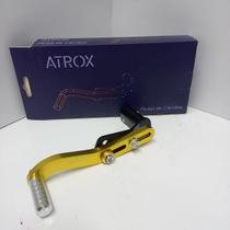 Pedal Cambio Moto Atrox Esportivo C / Regulagem (Prata/Dourado)