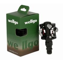 Pedal Clip Wellgo WPD- 823 MTB Alumínio 9/16 Preto + Taco Inclusos Para Bicicleta Bike Mtb Speed