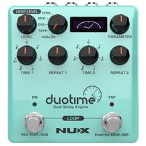 Pedal de atraso estéreo NUX Duotime com 5 tipos de atraso: 40s Loop Pedal de atraso estéreo NUX Duotime com 5 tipos de atraso: 40s Loop