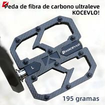 Pedal De Bicicleta De Estrada MTB Ultralight Em Fibra De Carbono 195g Eixo De Titânio 3 Rolamentos