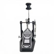 Pedal De Bumbo Para Bateria Acústica e Eletrônica Voik VPB50 Corrente Dupla Tensão Ajustável Ajuste de Altura Base em Metal Cor Prata e Preto