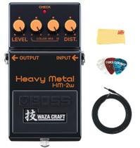 Pedal de distorção BOSS HM-2W Heavy Metal com acessórios