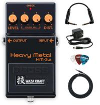 Pedal de distorção BOSS HM-2W Heavy Metal com acessórios
