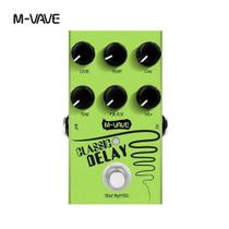 Pedal de Efeito Delay MVave Clássico para Guitarra Pedaleira True Bypass, Tempo de Retardo de até 600ms