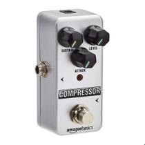 Pedal de guitarra compressor Amazon Basics totalmente analógico prateado