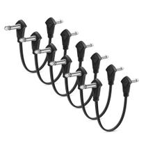 Pedal de guitarra preto Guitar Patch Cables Augioth, pacote com 6, 15 cm