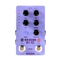 Pedal de reverberação MOOER R7 X2 Stereo Multi do clássico ao ambiente Pedal de reverberação MOOER R7 X2 Stereo Multi do clássico ao ambiente