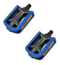 Pedal mtb bicolor export azul preto rosca fina 1/2