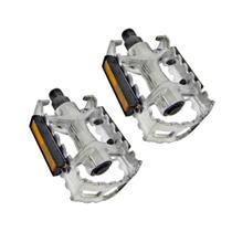 Pedal Para Bicicleta MTB Aluminio Rosca Fina 1/2 Sueco Com Refletor - Polido