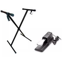 Pedal Para Teclado Stagg Sustain Susped-10 + Suporte Teclado X Pedal Para Teclado Stagg Sustain Susped-10 + Suporte Teclado X