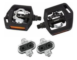 Pedal Shimano Click'r T421 Preto Tacos Plataforma Refletivo