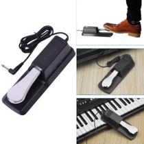 Pedal Sustain Sustainer Para Todos Teclados E Pianos Eletrônicos - Yamaha Roland Casio Kurzweil C/ Chave Seletora