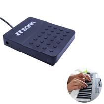 Pedal Sustain Universal Sonn SNPD3B para Teclado Musical, Piano Digital e Controlador MIDI, Conexão P10, Preto, Alta Sensibilidade