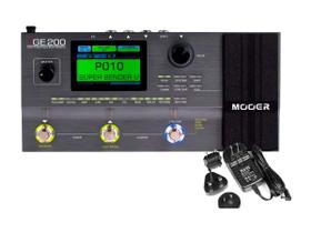 Pedaleira Guitarra Mooer Ge200 Dispaly Led 70 Efeitos Com Fonte 9V