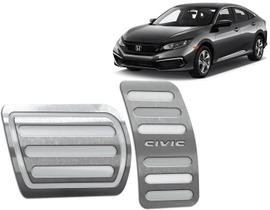 Pedaleira Honda Civic 2017 até 2021 - Câmbio automático prata