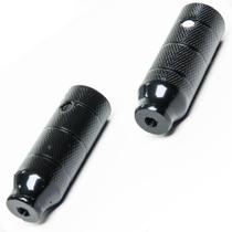 Pedaleira Trolha Xadrez Aço Pedana Apoio Preto 11cm para Eixo com Rosca 38x110mm Par