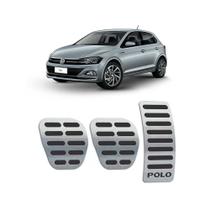 Pedaleiras Aço Inox Novo Polo 2018 Manual Preto