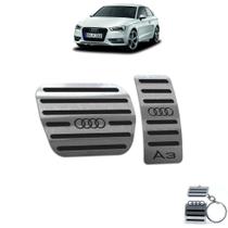 Pedaleiras Automático Aço Inox Audi A3 2014 Em diante Preto