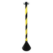 Pedestal de Plástico Zebrado Preto e Amarelo 90 cm, com 2 Ganchos DeltaPlus