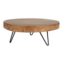Pedestal decorativo Creative Co-Op Paulownia Wood Marrom escuro