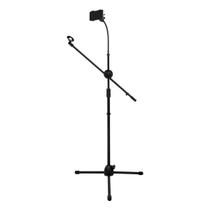 Pedestal microfone girafa smart c/ suporte smartfone sm-030b