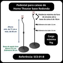Pedestal para caixas de home theater - Base de nylon redonda Pedestal para caixas de home theater - Base de nylon redonda