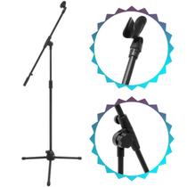 Pedestal Para Microfone Tonante Tipo Girafa Tripé Portátil Vem Com Cachimbo Material Aço Reforçado Suporte Ajustável