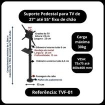 Pedestal para TV, monitor 27" a 55" com bandeja - Fixo no chão - Avatron Suportes Pedestal para TV, monitor 27" a 55" com bandeja - Fixo no chão - Avatron Suportes