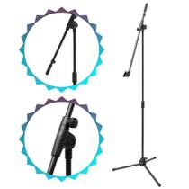 Pedestal Portátil Tonante Para Microfone Com Cachimbo Estilo Girafa Tripé Cor Preto Material Aço Resistente