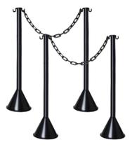 Pedestal Poste Haste Plástico Preto Sinalização Isolamento Organizador Fila Zebrado 90 cm