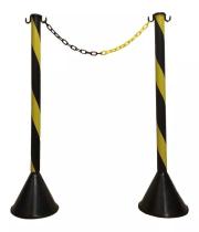 Pedestal pvc para correntes zebrado amarelo e preto plastcor