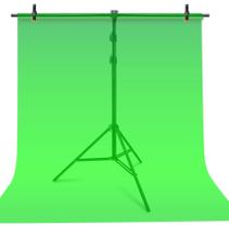 Pedestal/Suporte c/Bag p/Tecido Chroma Key/Fundo Infinito,2,0x1,5m (AxL) c/2 Grampos e Tecido Verde