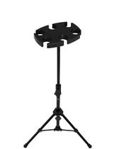 Pedestal suporte descanso para 6 microfone com ou sem fio reforçado regulável igreja show estudio - VISÃO
