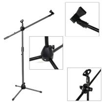 Pedestal Suporte duplo de 2 microfone Violao e Voz Regulável