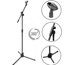 Pedestal Suporte Microfone Girafa Com Cachimbo 360º - PEDESTAL PARA MICROFONE COM CACHIMBO