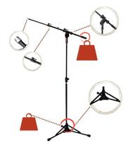 Pedestal Suporte Microfone Rmv Psu0090 Com Contra Peso