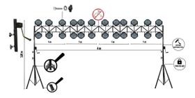 Pedestal Tripé P/Iluminação Dj C/Treliças,4X3M,Catracado,Aço